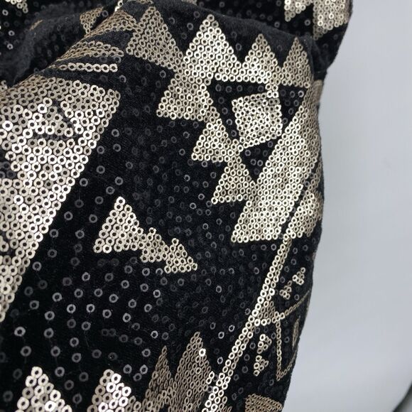 Maurices Aztec Sequin Sweater Women Size 2X Black Gold scoopneck Pullover - Picture 10 of 11
